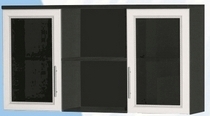 Антресоль большая с двумя стеклодверями ДЛЯ ГОСТИНОЙ АБС-2 Венге/Дуб выбеленный в Тюкалинске - tyukalinsk.katalogmebeli.com | фото