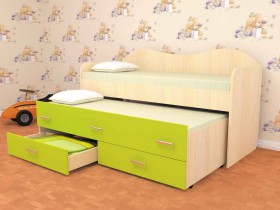 Кровать детская Нимфа двухместная 2.0 Венге/Дуб молочный в Тюкалинске - tyukalinsk.katalogmebeli.com | фото 2
