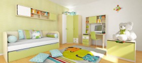 Детская комната Эппл (Зеленый/Белый/корпус Клен) в Тюкалинске - tyukalinsk.katalogmebeli.com | фото 5
