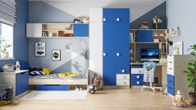 Детская комната Скай (Синий/Белый/корпус Клен) в Тюкалинске - tyukalinsk.katalogmebeli.com | фото 1