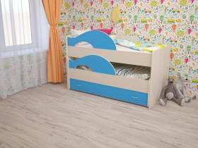 Кровать детская Радуга 1600 Млечный дуб/Венге в Тюкалинске - tyukalinsk.katalogmebeli.com | фото 4