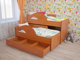 Кровать детская Радуга 1600 Млечный дуб/Венге в Тюкалинске - tyukalinsk.katalogmebeli.com | фото 6
