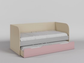 Диван-кровать Грэйси (Розовый/Серый/корпус Клен) в Тюкалинске - tyukalinsk.katalogmebeli.com | фото 1