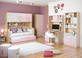 Диван-кровать Грэйси (Розовый/Серый/корпус Клен) в Тюкалинске - tyukalinsk.katalogmebeli.com | фото 3