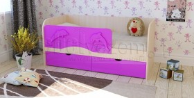 Друзья Кровать детская 2 ящика 1.6 Фиолетовый глянец в Тюкалинске - tyukalinsk.katalogmebeli.com | фото