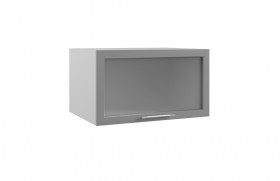 Гарда ГВПГС 800 шкаф верхний горизонтальный глубокий со стеклом высокий (Белый Эмалит/корпус Серый) в Тюкалинске - tyukalinsk.katalogmebeli.com | фото