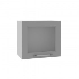 Гарда ВПГС 500 шкаф верхний горизонтальный со стеклом высокий (Белый Эмалит/корпус Серый) в Тюкалинске - tyukalinsk.katalogmebeli.com | фото