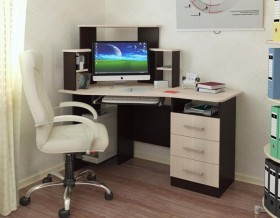 Компьютерный стол Каспер (венге/лоредо) в Тюкалинске - tyukalinsk.katalogmebeli.com | фото 1