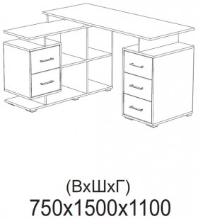 Компьютерный стол угловой СКМУ-3 белый в Тюкалинске - tyukalinsk.katalogmebeli.com | фото 2