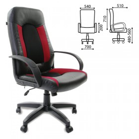 Кресло офисное BRABIX Strike EX-525 (черно-красный) в Тюкалинске - tyukalinsk.katalogmebeli.com | фото