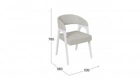 Кресло «Техас 1» (Белый матовый/Шенилл Estetica Moonstone №221) в Тюкалинске - tyukalinsk.katalogmebeli.com | фото 2