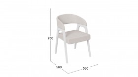 Кресло «Техас 1» (Белый матовый/Шенилл Estetica Vanille №220) в Тюкалинске - tyukalinsk.katalogmebeli.com | фото 2