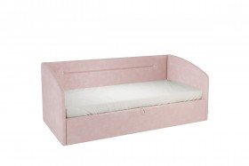 Кровать 0.9 Альба Софа (Нежно-розовый велюр) в Тюкалинске - tyukalinsk.katalogmebeli.com | фото