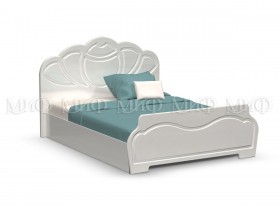 Кровать 1,4м Гармония (Белый/Белый глянец) в Тюкалинске - tyukalinsk.katalogmebeli.com | фото 1