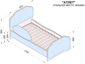 Кровать 160 Атлет 96 Серый (мягкий бортик) в Тюкалинске - tyukalinsk.katalogmebeli.com | фото 2