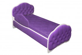 Кровать 160 Гармония 32 Фиолетовый (мягкий бортик) в Тюкалинске - tyukalinsk.katalogmebeli.com | фото