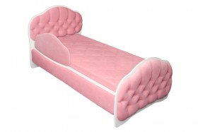 Кровать 160 Гармония 36 Светло-розовый (мягкий бортик) в Тюкалинске - tyukalinsk.katalogmebeli.com | фото