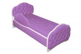 Кровать 160 Гармония 67 Светло-фиолетовый (мягкий бортик) в Тюкалинске - tyukalinsk.katalogmebeli.com | фото