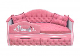 Кровать 160 серии Иллюзия 2 ящика 36 Розовый (мягкий бортик/подушки) в Тюкалинске - tyukalinsk.katalogmebeli.com | фото 1