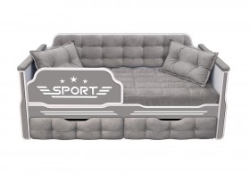 Кровать 160 серии Спорт 2 ящика 45 Серый (подушки) в Тюкалинске - tyukalinsk.katalogmebeli.com | фото