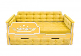 Кровать 170 серии Спорт 1 ящик 74 Жёлтый (мягкие боковые накладки) в Тюкалинске - tyukalinsk.katalogmebeli.com | фото 1