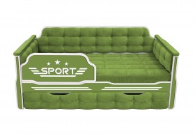 Кровать 170 серии Спорт 1 ящик 76 Зелёный (мягкие боковые накладки) в Тюкалинске - tyukalinsk.katalogmebeli.com | фото