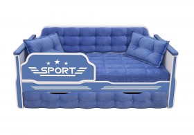 Кровать 170 серии Спорт 1 ящик 85 Синий (подушки) в Тюкалинске - tyukalinsk.katalogmebeli.com | фото