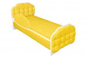 Кровать 180 Атлет 74 жёлтый (мягкий бортик) в Тюкалинске - tyukalinsk.katalogmebeli.com | фото