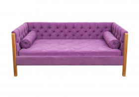 Кровать 180 серии Леди  32 Фиолетовый (подушка валик) в Тюкалинске - tyukalinsk.katalogmebeli.com | фото