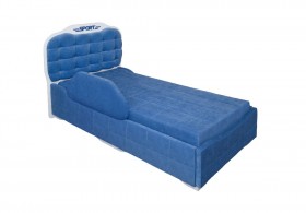 Кровать 190 Атлет Lux 29 Синий (мягкий бортик) в Тюкалинске - tyukalinsk.katalogmebeli.com | фото