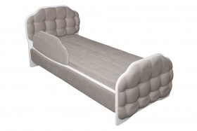 Кровать 190 Атлет Lux 96 Серый (мягкий бортик) в Тюкалинске - tyukalinsk.katalogmebeli.com | фото