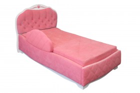 Кровать 190 Гармония Lux 36 Розовый (мягкий бортик) в Тюкалинске - tyukalinsk.katalogmebeli.com | фото 1