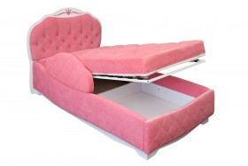 Кровать 190 Гармония Lux 36 Розовый (мягкий бортик) в Тюкалинске - tyukalinsk.katalogmebeli.com | фото 2