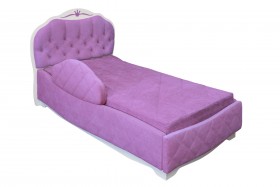 Кровать 190 Гармония Lux 67 Светло-фиолетовый (мягкий бортик) в Тюкалинске - tyukalinsk.katalogmebeli.com | фото