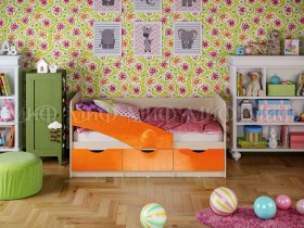 Кровать Бабочки 1,6м (Оранжевый металлик) в Тюкалинске - tyukalinsk.katalogmebeli.com | фото 1