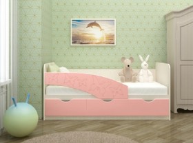 Кровать Бабочки 1,6м (Розовый металлик) в Тюкалинске - tyukalinsk.katalogmebeli.com | фото 1