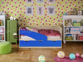 Кровать Бабочки 1,6м (Синий матовый) в Тюкалинске - tyukalinsk.katalogmebeli.com | фото