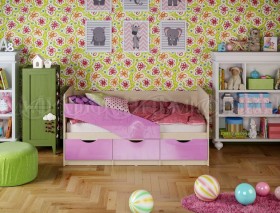 Кровать Бабочки 1,6м (Сиреневый металлик) в Тюкалинске - tyukalinsk.katalogmebeli.com | фото