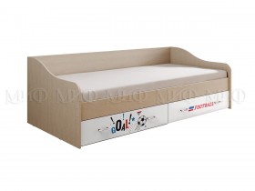 Кровать Boy Вега 0,9 м (Дуб беленый/Белый глянец/фотопечать) в Тюкалинске - tyukalinsk.katalogmebeli.com | фото