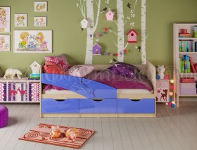 Кровать детская 1,6м Дельфин (Синий металлик) в Тюкалинске - tyukalinsk.katalogmebeli.com | фото