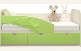 Кровать детская 1,8м Дельфин (Салатовый металлик) в Тюкалинске - tyukalinsk.katalogmebeli.com | фото