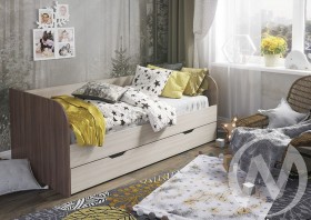 Кровать детская Балли 2-х уровневая (шимо темный/шимо светлый) в Тюкалинске - tyukalinsk.katalogmebeli.com | фото 1