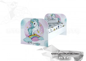 Кровать детская КР-08 Тойс (белый/белый,фотопечать Little Pony) в Тюкалинске - tyukalinsk.katalogmebeli.com | фото