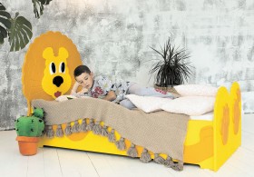Кровать детская Лева 1.6 Желтый/Оранжевый в Тюкалинске - tyukalinsk.katalogmebeli.com | фото 1
