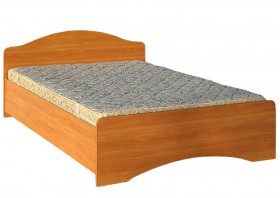 Кровать двойная 1600-1 без матраса (круглые спинки) Вишня Оксфорд в Тюкалинске - tyukalinsk.katalogmebeli.com | фото 1