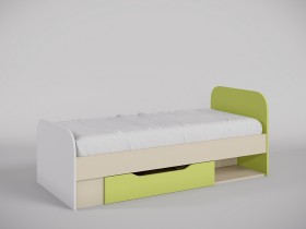 Кровать Эппл 1650х750 (Зеленый/Белый/корпус Клен) в Тюкалинске - tyukalinsk.katalogmebeli.com | фото 1