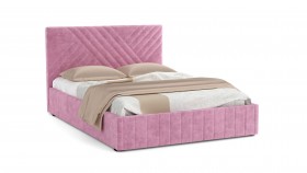Кровать Гамма ш. 1400 (без основания для хранения) (велюр тенерифе розовый) в Тюкалинске - tyukalinsk.katalogmebeli.com | фото