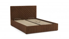 Кровать Гамма ш. 1400 (с основанием для хранения) (велюр тенерифе шоколад) в Тюкалинске - tyukalinsk.katalogmebeli.com | фото 3