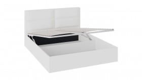 Кровать «Глосс» с мягкой обивкой и подъемным механизмом тип 1 (1600) (Белая) в Тюкалинске - tyukalinsk.katalogmebeli.com | фото 2