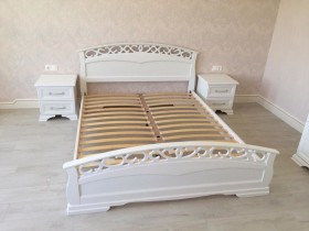 Кровать Грация-1 из массива сосны 1600*2000 Белый античный в Тюкалинске - tyukalinsk.katalogmebeli.com | фото 9